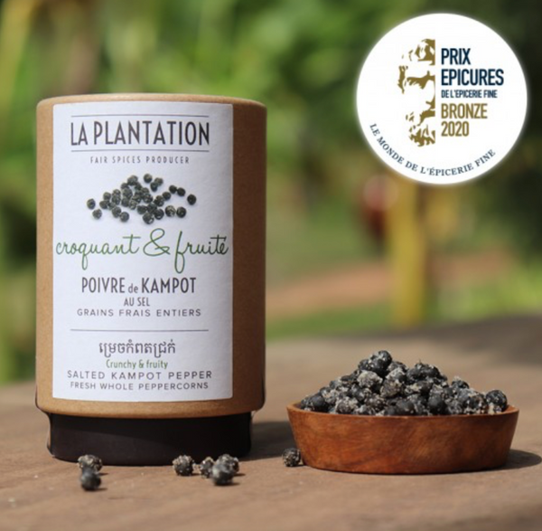 La Plantation | Salted Kampot Pepper | Fresh Whole Peppercorns 50g